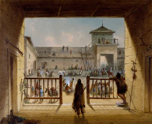 Interior, de, forte, Laramie